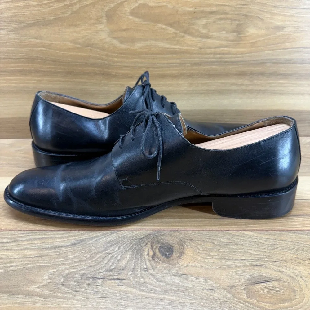 Palenzo Collezioni Mens Oxfords Size 10 Black Leather‎ Lace Up Dress Shoes
